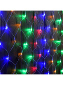 Гирлянда «Сеть» 2 × 3 м, IP44, УМС, прозрачная нить, 384 LED, свечение мульти, 220 В