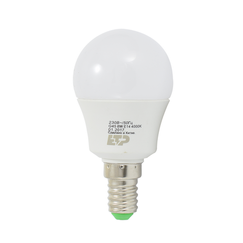Лампа светодиодная G45 6W 3000K E14 ETP