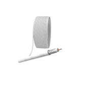 Кабель коаксиальный RG-6U, 75 Ом, CCS/(оплётка Al 48%), PVC, цвет белый, бухта 100 м, SIMPLE