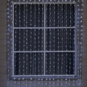 Гирлянда «Водопад» 2×6 м, IP44, УМС, белая нить, 1500 LED, свечение белое, 8 режимов, 220 В