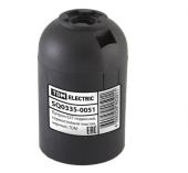 Патрон Е27 подвесной, термостойкий пластик, черный, TDM