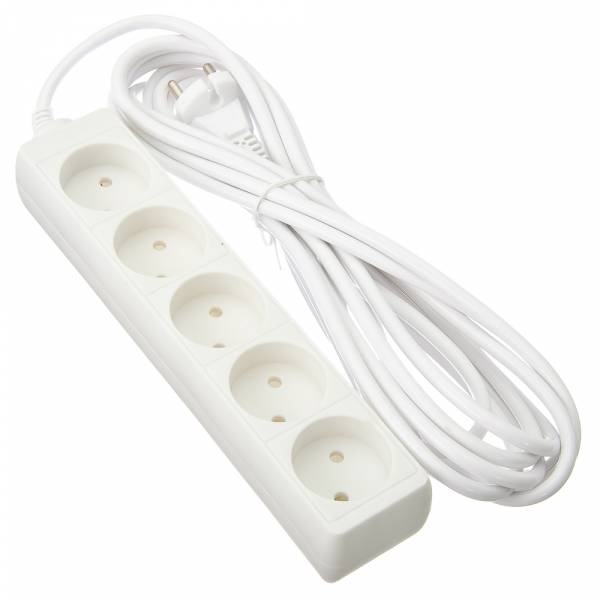 Удлинитель бытовой У5 5 гнезд, 5метров, без заземления, ПВС 2х0,75 мм² 10А/250В TDM
