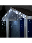 Гирлянда «Бахрома» 3 × 0.6 м, IP44, УМС, белая нить, 160 LED, свечение белое, мерцание белым, 220 В