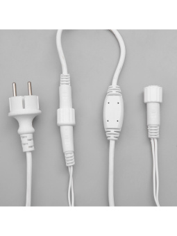 Гирлянда «Бахрома» 3 × 0.6 м, IP44, УМС, белая нить, 160 SMD-LED, свечение синее, 220 В