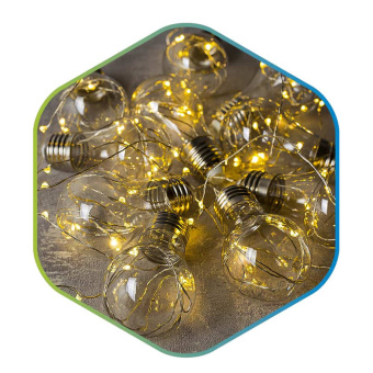 Гирлянда светодиодная на батарейках ''Лампочки'', 
теплый белый