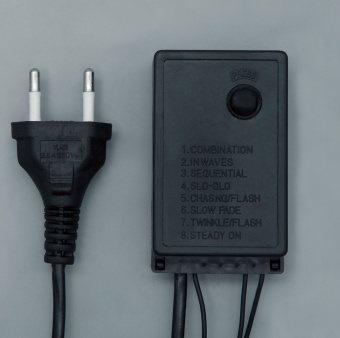 Гирлянда «Нить» 20 м с насадками «Шарики 1.5 см», IP44, тёмная нить, 200 LED, свечение розовое, 8 режимов, 220 В