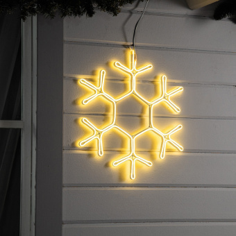 Неоновая фигура «Снежинка», 50 см, 480 LED, 220 В, свечение тёплое белое