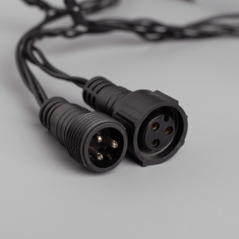 Гирлянда «Нить» 10 м, IP44, УМС, тёмная нить, 100 LED, свечение белое, 220 В