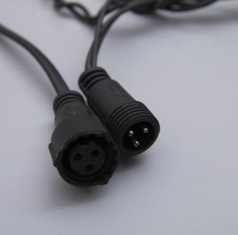 Гирлянда «Бахрома» 3×0.6 м, IP44, УМС, тёмная нить, 160 LED, свечение тёплое белое, мерцание белым, 220 В