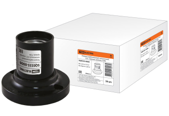 Патрон карболитовый потолочный, Е27, черный, прямой, TDM