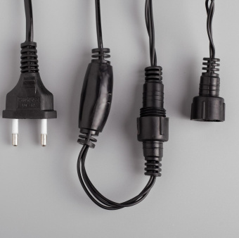 Гирлянда «Нить» 10 м, IP44, УМС, тёмная нить, 100 LED, свечение белое, 220 В