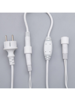 Гирлянда «Бахрома» 3 × 0.6 м, IP44, УМС, белая нить, 160 SMD-LED, свечение белое, 220 В