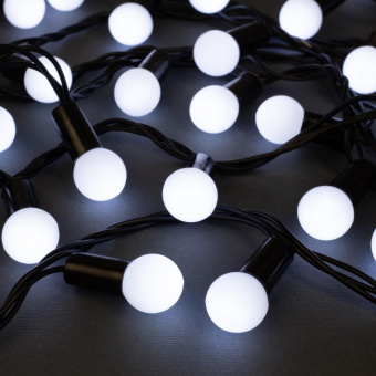 Гирлянда «Нить» 20 м с насадками «Шарики 1.5 см», IP44, тёмная нить, 200 LED, свечение белое, 8 режимов, 220 В