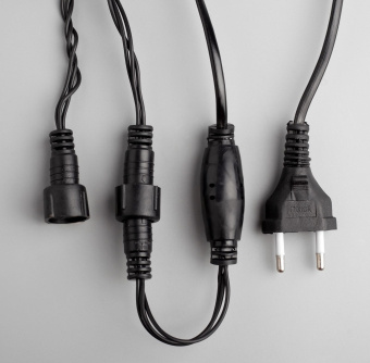 Гирлянда «Нить» 10 м, IP44, УМС, тёмная нить, 100 LED, свечение синее, 220 В