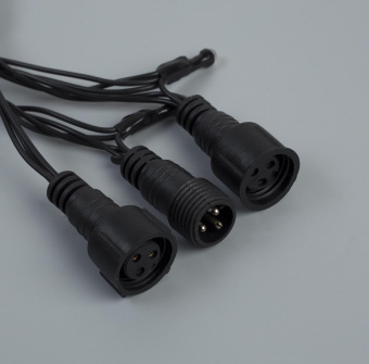 Гирлянда «Нить» 10 м, IP44, УМС, тёмная нить, 100 LED, свечение зелёное, 220 В