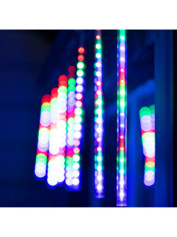Гирлянда «Сосульки» 2.5 × 0.3 м, IP65, прозрачная нить, 192 LED, свечение мульти с эффектом стекания, 12 В