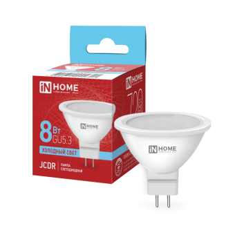 Лампа светодиодная LED-JCDR-VC 8Вт 230В GU5.3 6500К 720Лм IN HOME
