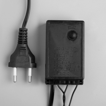 Гирлянда «Нить» 10 м с насадками «Шарики 1.5 см», IP44, тёмная нить, 100 LED, свечение белое, 8 режимов, 220 В