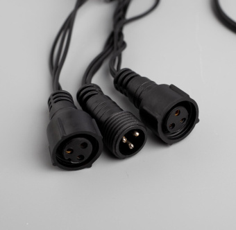 Гирлянда «Нить» 10 м, IP44, УМС, тёмная нить, 100 LED, свечение синее, 220 В