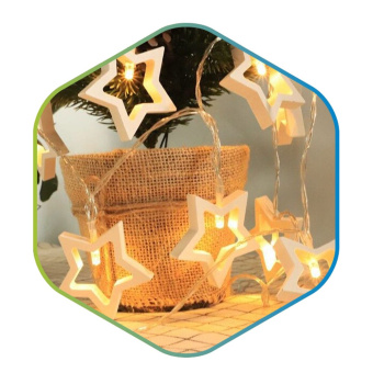 Гирлянда светодиодная на батарейках ''Звезды'' 
LKS3009, теплый белый