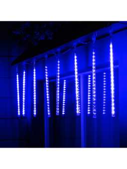 Гирлянда «Сосульки» 2.5 × 0.3 м, IP65, прозрачная нить, 192 LED, свечение синее с эффектом стекания, 12 В