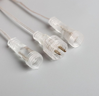 Гирлянда «Сосульки» 2.5×0.3 м, IP65, прозрачная нить, 192 LED, свечение белое с эффектом стекания, 12 В