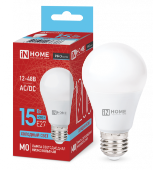 Лампа светодиодная низковольтная LED-MO-PRO 15Вт 12-48В Е27 6500К 1200Лм IN HOME