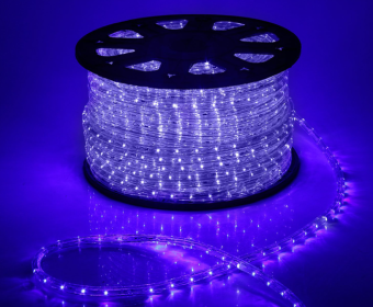 Световой шнур Luazon Lighting 13 мм, IP65, 100 м, 36 LED/м, 220 В, 2W, мерцание, свечение синее/белое