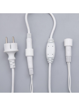 Гирлянда «Бахрома» 3 × 0.6 м, IP44, УМС, белая нить, 160 LED, свечение белое, мерцание белым, 220 В