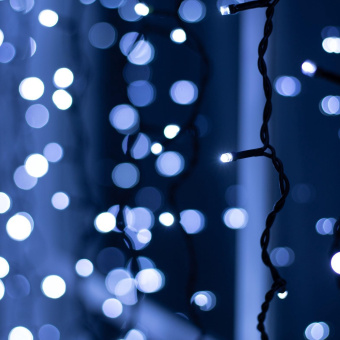 Гирлянда «Занавес» 2 × 1.5 м, IP44, УМС, тёмная нить, 360 LED, свечение белое, 220 В