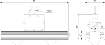 Светодиодный светильник SVT-STR-M-COB-120W-90