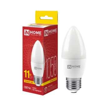 Лампа светодиодная LED-СВЕЧА-VC 11Вт 230В Е27 3000К 1050Лм IN HOME