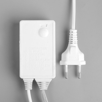Гирлянда «Сеть» 2 × 1.5 м, IP44, УМС, прозрачная нить, 192 LED, свечение синее, 220 В