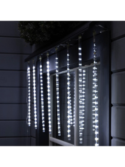 Гирлянда «Сосульки» 3 × 0.5 м, IP44, прозрачная нить, 288 LED, свечение белое с эффектом стекания, 12 В