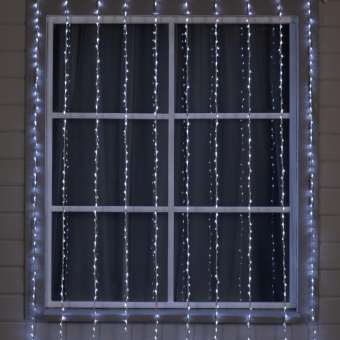 Гирлянда «Водопад» 2 × 3 м, IP44, УМС, белая нить, 800 LED, свечение белое, 8 режимов, 220 В