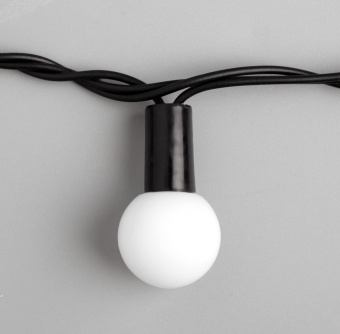 Гирлянда «Нить» 10 м с насадками «Шарики 2.5 см», IP44, тёмная нить, 100 LED, свечение бело-синее, мигание, 220 В