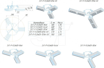 Светодиодный светильник SVT-P-FLOWER-144W
