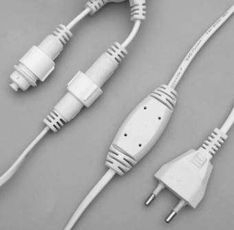 Гирлянда «Занавес» 2 × 1.5 м, IP44, УМС, белая нить, 360 LED, свечение синее, 220 В
